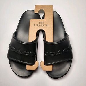 NWT Coach CP897 Jesse Rubber Slides in Black Size 5B US Women's